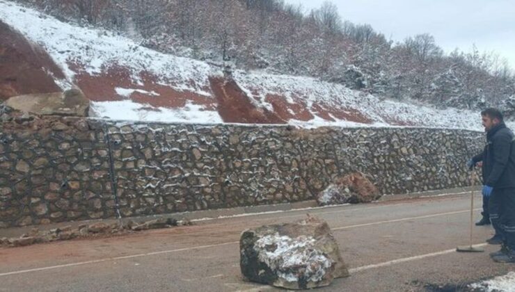 Tokat’ta heyelan! Düşen kayalar, ulaşımı aksattı – Güncel haberler