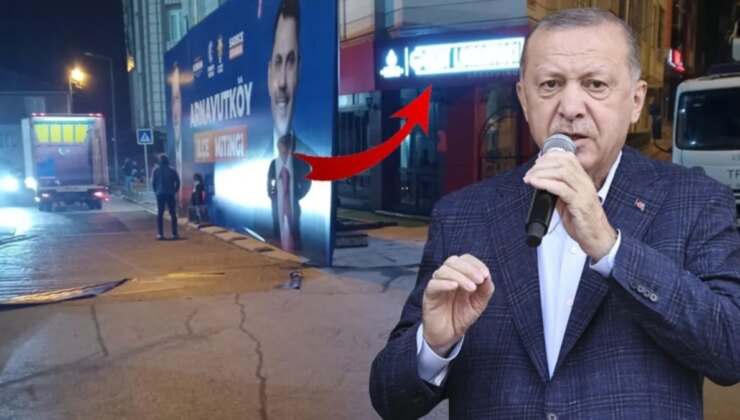 Cumhurbaşkanı Erdoğan’ın ilçedeki mitingi öncesi ‘Kent Lokantası’ dev afişle kapatıldı