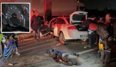 Trafik levhasına çarpan aracın kilometresi 190’da takılı kaldı: 1 ölü